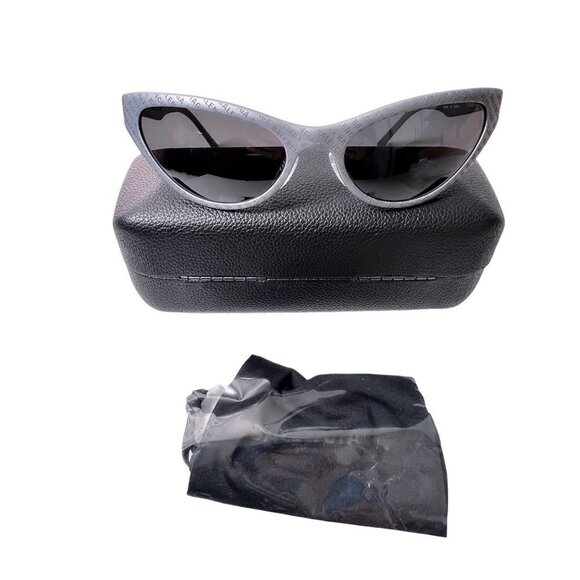 Balenciaga Logo Womens Grey Aluminum Metal Frame UV Sunglasses with Case New main image 8